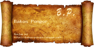 Bakos Pongor névjegykártya